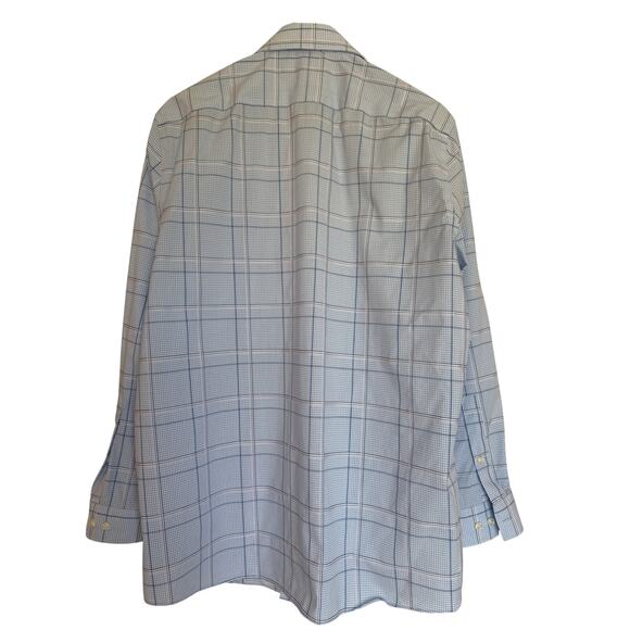 Michael Kors Men’s Plaid Dress Shirt Blue White 16/32-33 Airsoft - Picture 2 of 10